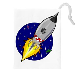 Rocket Ship Launch Vehicle Moon Drawstring Pouch (5xl) by Sarkoni