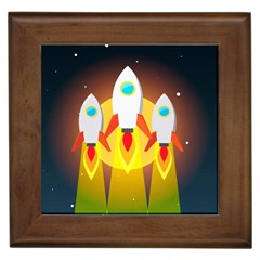 Rocket Take Off Missiles Cosmos Framed Tile by Sarkoni