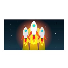 Rocket Take Off Missiles Cosmos Satin Wrap 35  X 70  by Sarkoni