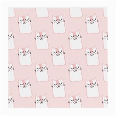 Pattern Pink Cute Sweet Fur Cats Medium Glasses Cloth (2 Sides) by Sarkoni