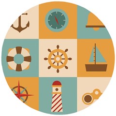 Nautical Elements Collection Wooden Puzzle Round by Grandong