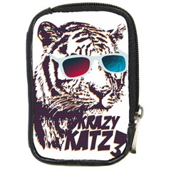 Krazy Katz 3d Tiger Roar Animal Compact Camera Leather Case by Sarkoni