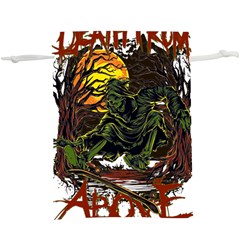 Grim Reaper Above Art  Monster Moon Letter Poster Lightweight Drawstring Pouch (xl) by Sarkoni