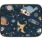 Space Theme Art Pattern Design Wallpaper Two Sides Fleece Blanket (Mini) 35 x27  Blanket Back