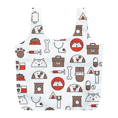 Vector Thin Line Art Vet Seamless Pattern Full Print Recycle Bag (l) by Bedest