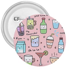 Drink Cocktail Doodle Coffee 3  Buttons by Apen