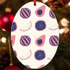 Fruits Halves Pattern Design Uv Print Acrylic Ornament Oval by Apen
