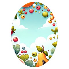 Fruits Sweet Papaya Orange Pattern Uv Print Acrylic Ornament Oval by Ravend