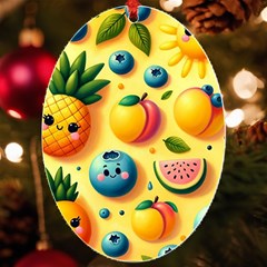 Fruits Fresh Sweet Pattern Uv Print Acrylic Ornament Oval by Ravend