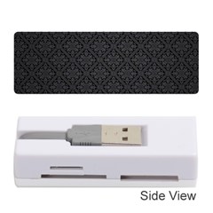 Black Floral Background, Black Backgrounds, Vintage Floral Memory Card Reader (stick) by nateshop