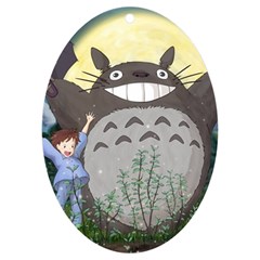 Illustration Anime Cartoon My Neighbor Totoro Uv Print Acrylic Ornament Oval by Sarkoni