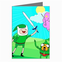 Adventure Time The Legend Of Zelda Parody Greeting Card by Sarkoni