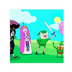 Adventure Time The Legend Of Zelda Parody Square Satin Scarf (30  X 30 ) by Sarkoni
