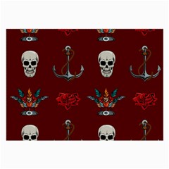 Tattoo Old School Background Pattern Large Glasses Cloth (2 Sides) by Bedest