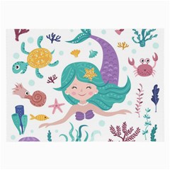 Set Cute Mermaid Seaweeds Marine In Habitants Large Glasses Cloth by Bedest