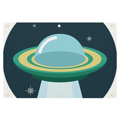 Illustration Ufo Alien  Unidentified Flying Object Banner And Sign 6  X 4  by Sarkoni