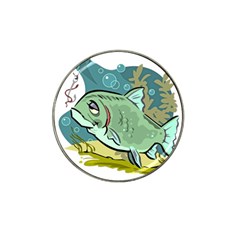Fish Hook Worm Bait Water Hobby Hat Clip Ball Marker (4 Pack) by Sarkoni