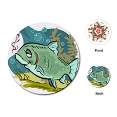 Fish Hook Worm Bait Water Hobby Playing Cards Single Design (round) by Sarkoni
