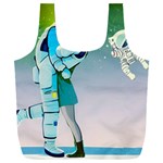 Astronaut Cat Retro Cute Alien Full Print Recycle Bag (XXXL) Back