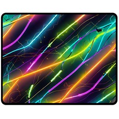 Vibrant Neon Dreams Fleece Blanket (medium) by essentialimage
