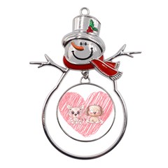 Paw Dog Pet Puppy Canine Cute Metal Snowman Ornament by Sarkoni