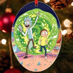 Rick And Morty Adventure Time Cartoon Uv Print Acrylic Ornament Oval by Bedest