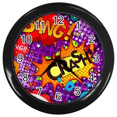 Crash Bang Adventure Time Art Boom Graffiti Wall Clock (black) by Bedest