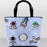 Seamless Pattern With Space Theme Bucket Bag Front