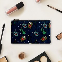 Monster Alien Pattern Seamless Background Cosmetic Bag (small) by Hannah976