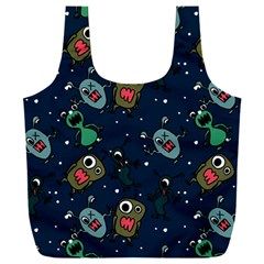 Monster Alien Pattern Seamless Background Full Print Recycle Bag (xxxl) by Hannah976