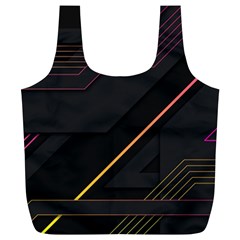 Gradient Geometric Shapes Dark Background Full Print Recycle Bag (xl) by Apen