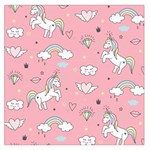 Cute Unicorn Seamless Pattern Square Satin Scarf (36  x 36 ) Front