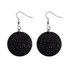 Math Equations Formulas Pattern Mini Button Earrings by Ravend