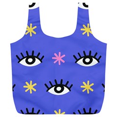Eye Star Asterisk Pattern Background Full Print Recycle Bag (xl) by Ravend