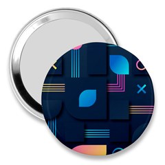 Gradient Geometric Shapes Dark Background 3  Handbag Mirrors by Ravend