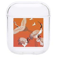 Japanese Crane Painting Of Birds Hard Pc Airpods 1/2 Case by Cendanart