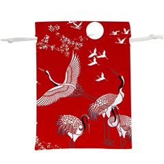 Japanese Crane Bird Art Lightweight Drawstring Pouch (xl) by Cendanart