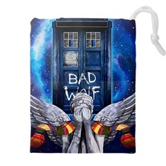 Doctor Who Adventure Bad Wolf Tardis Drawstring Pouch (5xl) by Cendanart