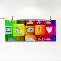 Colorful 3d Social Media Hand Towel by Ket1n9