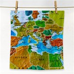 World Map Face Towel Front
