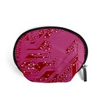 Pink Circuit Pattern Accessory Pouch (Small) Front