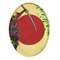 Meme Samurai Artwork Japaneses Oval Glass Fridge Magnet (4 Pack) by Cendanart