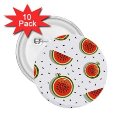 Seamless Background Pattern-with-watermelon Slices 2 25  Buttons (10 Pack)  by Ket1n9