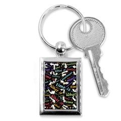 Time Nonlinear Curved Linear Key Chain (rectangle) by Paksenen