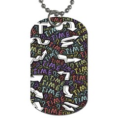 Time Nonlinear Curved Undirected Dog Tag (two Sides) by Paksenen