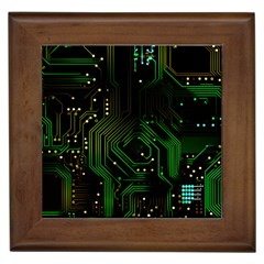 Circuits Circuit Board Green Technology Framed Tile by Ndabl3x