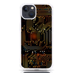 Circuits Circuit Board Orange Technology Iphone 13 Tpu Uv Print Case by Ndabl3x