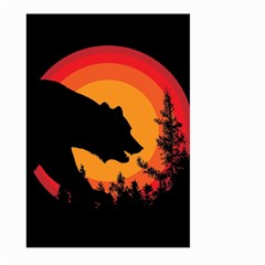 Forest Bear Silhouette Sunset Large Garden Flag (two Sides) by Cendanart