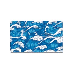 Storm Waves Seamless Pattern Raging Ocean Water Sea Wave Vintage Japanese Storms Print Illustration Sticker Rectangular (10 Pack) by Ket1n9