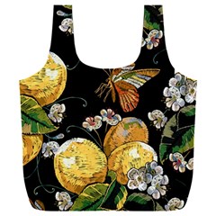 Embroidery Blossoming Lemons Butterfly Seamless Pattern Full Print Recycle Bag (xxxl) by Ket1n9